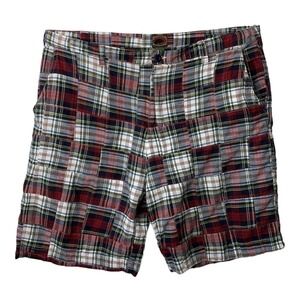 Boston Traders Madras Plaid Patchwork Shorts Mens 42 India 100% Cotton VTG 90s